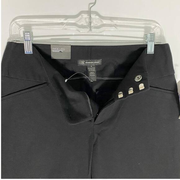INC Wide Leg Regular Fit Solid Black Trousers‎ SZ 4X33" NWT - Picture 7 of 9